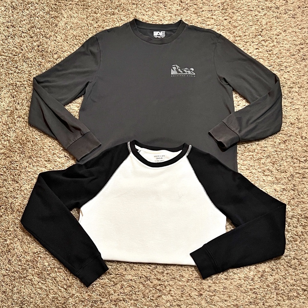 [American Eagle] 2 Men’s Long Sleeve Shirts Medium Lounge Casual Fall